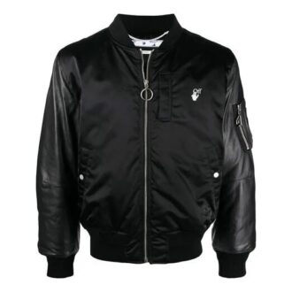 SS21 aviator-logo-trykk, skjøtet jakke, svart