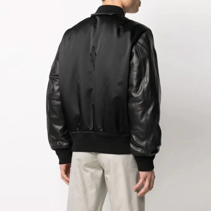 SS21 aviator-logo-trykk, skjøtet jakke, svart