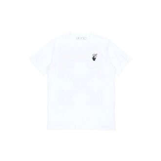SS21 Back Arrow Logo-trykk Rundhalset genser med korte ermer Hvit