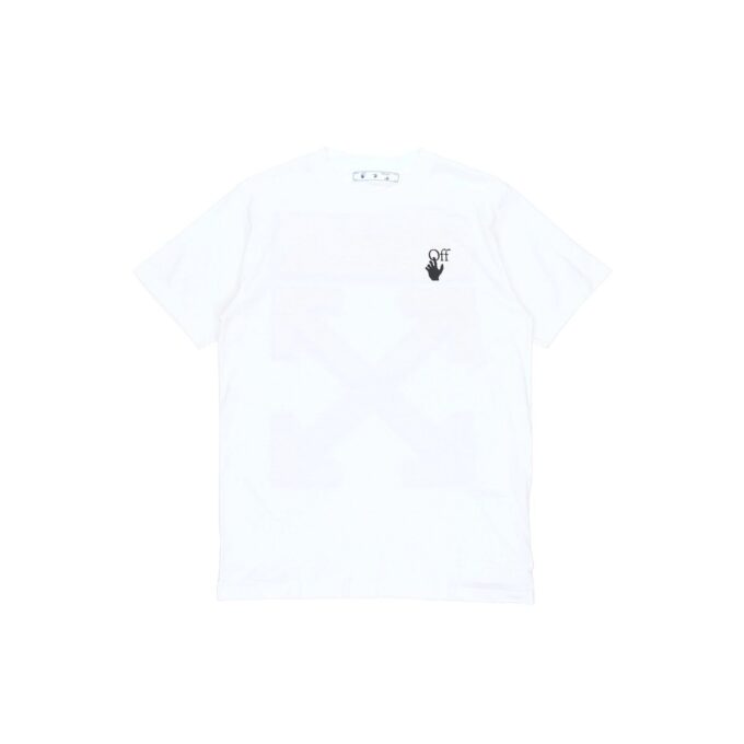 SS21 Back Arrow Logo-trykk Rundhalset genser med korte ermer Hvit