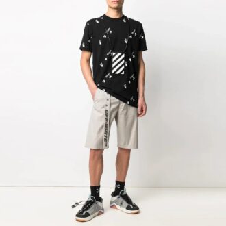 SS21 Belte Logo Knelange Shorts Løs Passform Beige
