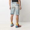 SS21 Belte med logotrykk, Denim Shorts, blå