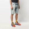 SS21 Belte med logotrykk, Denim Shorts, blå