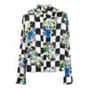 SS21 Blomstertrykk, rutete revers, langermet skjorte, slim fit-versjon, svart