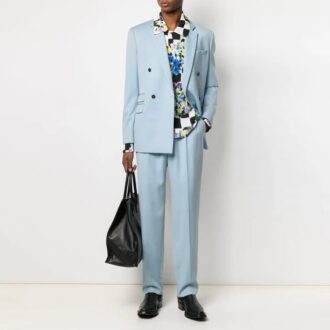 SS21 Blomstertrykk, rutete revers, langermet skjorte, slim fit-versjon, svart