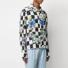 SS21 Blomstertrykk, rutete revers, langermet skjorte, slim fit-versjon, svart