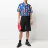 SS21 Blomstertrykk Stripe Kortærmet Shorts-versjon Blå