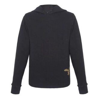 SS21 Bomullsskjorte med brodert logo, vanlig versjon, svart