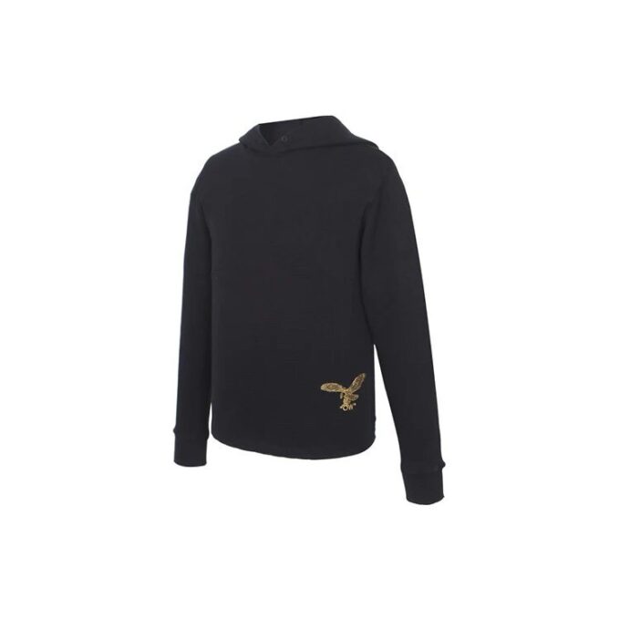 SS21 Bomullsskjorte med brodert logo, vanlig versjon, svart