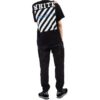 SS21 Bomullsstripe med trykkmønster Rund hals Shorts Kort erme Svart