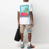 SS21 Brystlogo-trykk Rund hals Shorts Kort erme Vanlig versjon Hvit