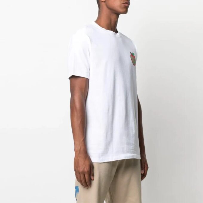 SS21 Brystlogo-trykk Rund hals Shorts Kort erme Vanlig versjon Hvit