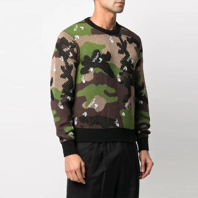 SS21 Camouflage-strikk Grønn camouflage
