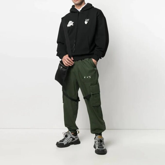 SS21 Cargo Casual lange bukser, løs passform, grønn