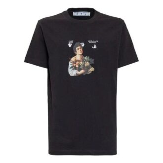 SS21 Cartoon-trykk Rund hals Shorts Versjon Svart