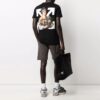 SS21 Cartoon-trykk Rund hals Shorts Versjon Svart