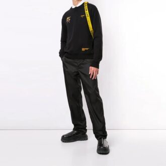 SS21 Casual genser med rund hals og alfabet-trykk, svart