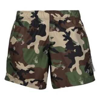 SS21 Casual shorts med kamuflasjetrykk, grønn