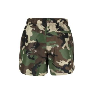 SS21 Casual shorts med kamuflasjetrykk, grønn