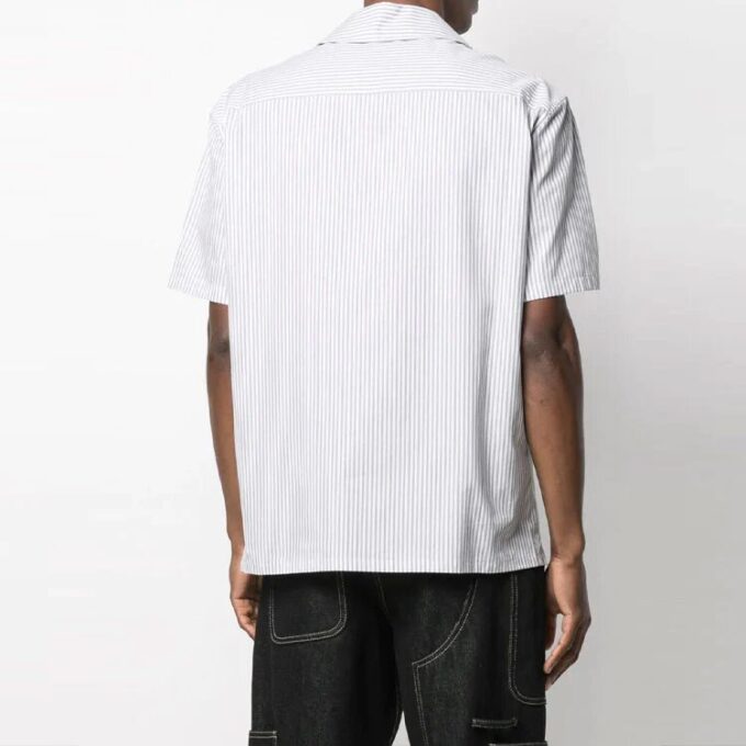 SS21 Casual Stripe shortsærmet skjorte, hvit