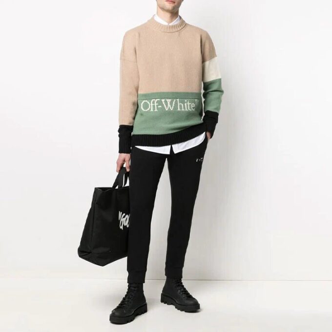 SS21 Colorblock-logo Rund hals Langermet Colorblock