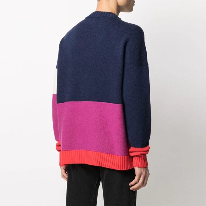 SS21 Colorblock Logo Rundhals Langermet Blå
