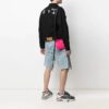 SS21 Denimjakke med logotrykk, løs passform, svart