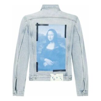 SS21 Denimjakke med trykk på ryggen, blå