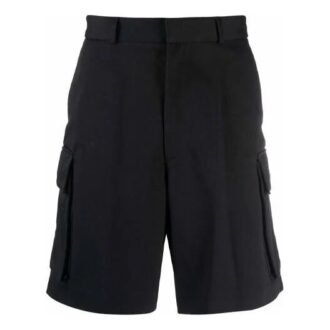 SS21 Ensfargede cargoshorts, svart