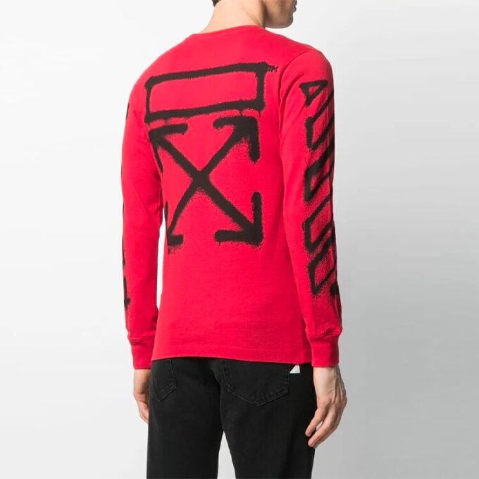 SS21 geometrisk mønster, langermet, slim fit-versjon, rød