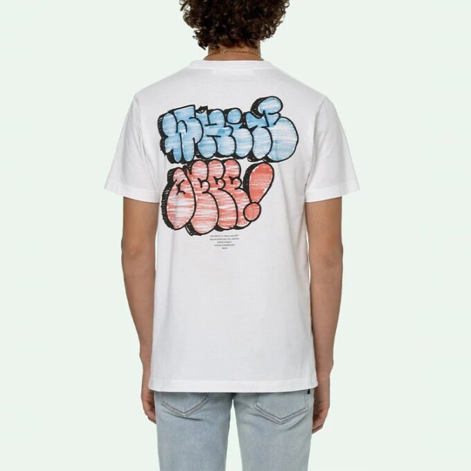 SS21 Graffititrykk, kort ermet, hvit