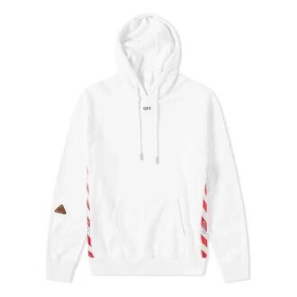 SS21 hettegenser med logo-trykk, lange ermer, løs passform, hvit