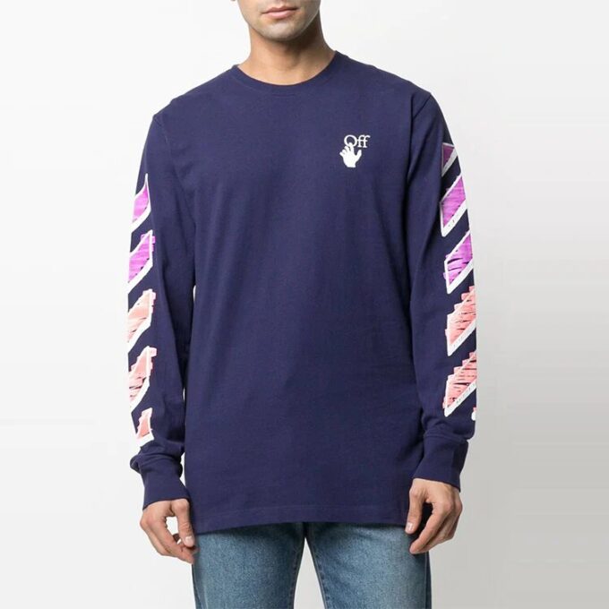 SS21 Langermet med pil-logo-trykk, blå