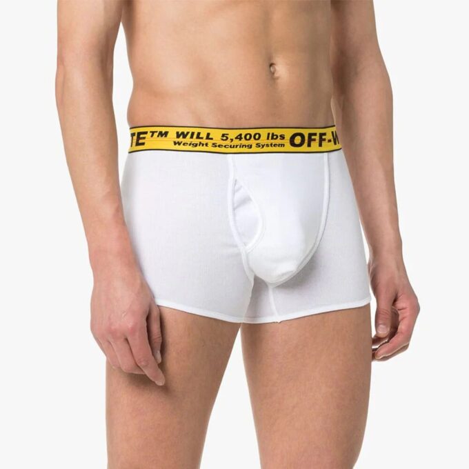 SS21 Lndustrial Logo Webbing-bukser, slim fit versjon 1, hvit