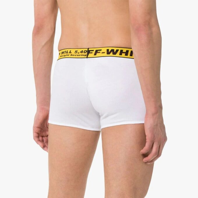 SS21 Lndustrial Logo Webbing-bukser, slim fit versjon 1, hvit