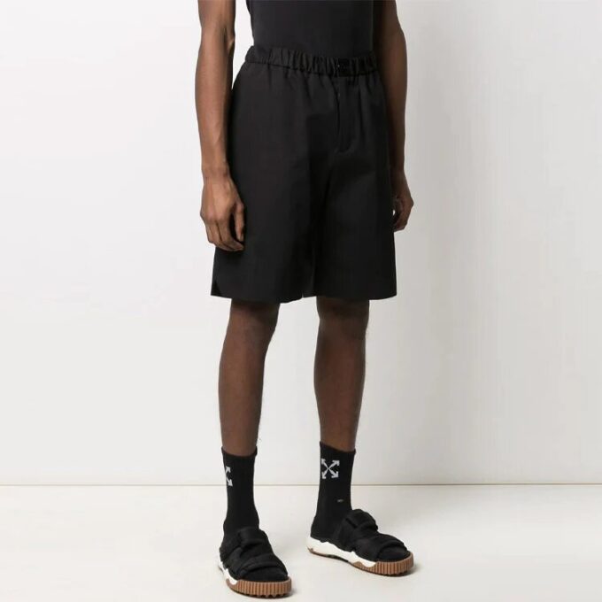 SS21 Logo Alphabet Button Shorts Loose Fit Svart