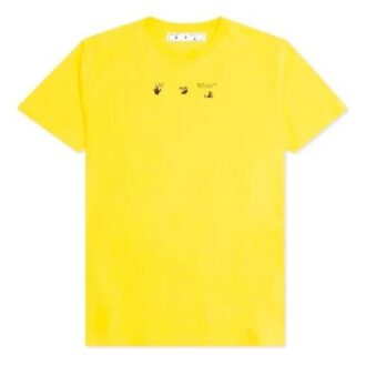 SS21 Logo Arrows Printing Rund hals Shorts Kort erme Løs passform Gul