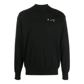 SS21 Logo-brodert mønster, strikket versjon, svart