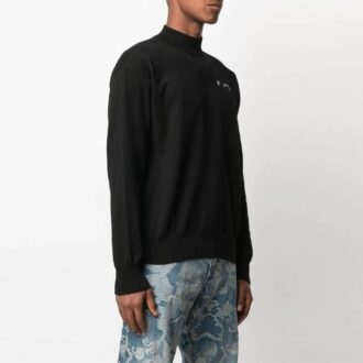 SS21 Logo-brodert mønster, strikket versjon, svart