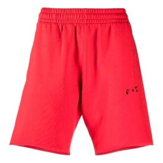 SS21 Logo-broderte sportsshorts Rød