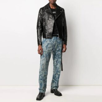 SS21 Logo-mønster Glidelås Slim Fit-versjon Svart