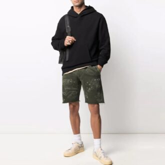 SS21 Logo-mønster, knelange sportsshorts, grønn