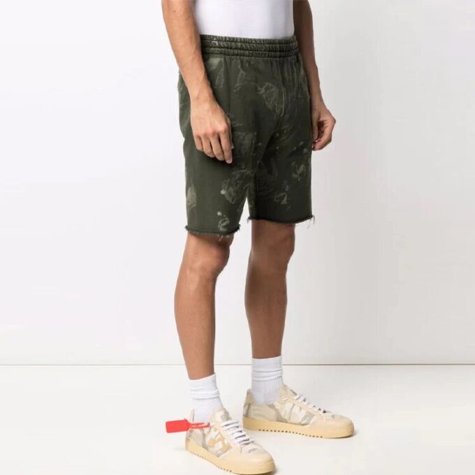SS21 Logo-mønster, knelange sportsshorts, grønn