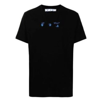 SS21 Logo-mønster, trykk, kort ermet, løs passform, svart