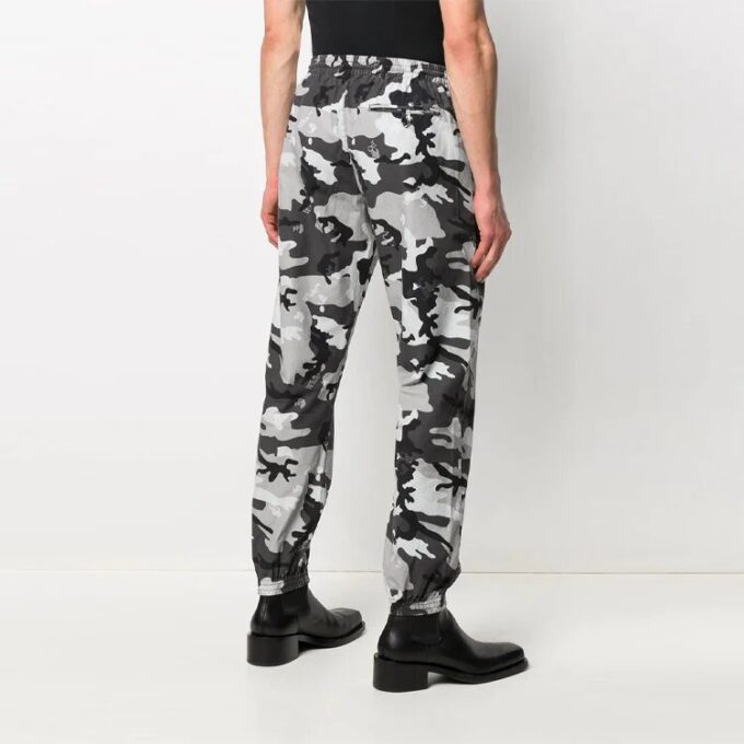 SS21 Logo-mønstertrykk Casual joggebukse Vanlig versjon Kamuflasje Hvit