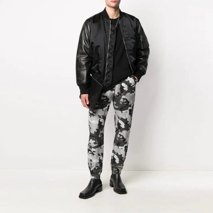 SS21 Logo-mønstertrykk Casual joggebukse Vanlig versjon Kamuflasje Hvit