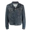 SS21 Logo mønstertrykk denimjakke løs passform denimblå