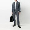 SS21 Logo mønstertrykk denimjakke løs passform denimblå