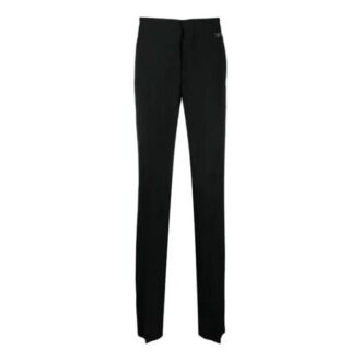 SS21 Logo rett casual langbukser, slim fit-versjon, svart