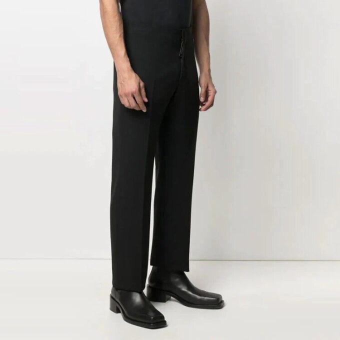 SS21 Logo rett casual langbukser, slim fit-versjon, svart